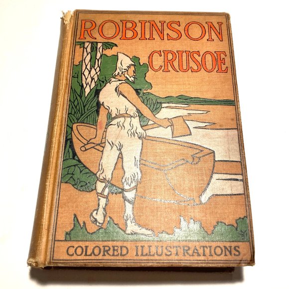 ANTIQUE: “Robinson Crusoe” by Daniel DeFoe, 1920 - Picture 1 of 10